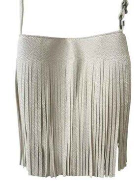 On The Fringe / Tassel -Crossbody Bag - White - Vintage Style - 70's - NWT